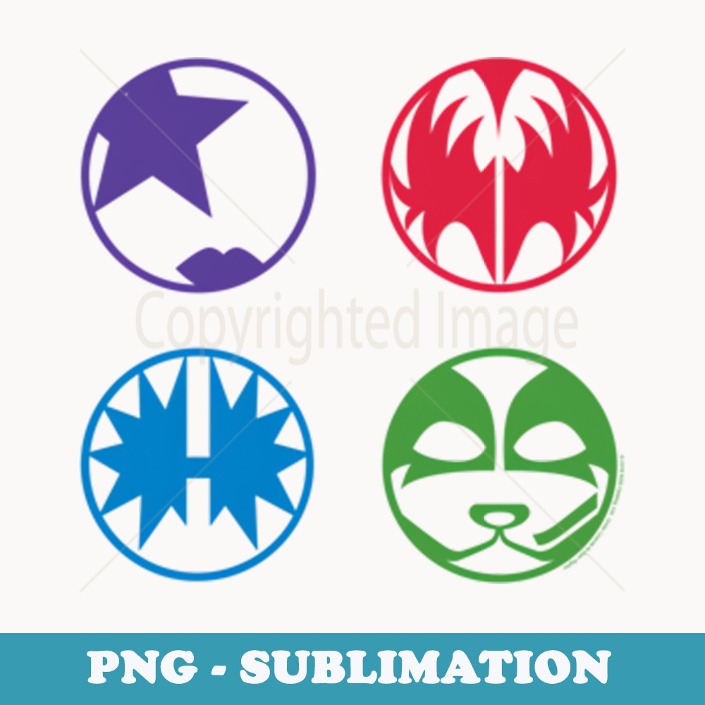 KISS - Cartoon Color Logo - Unique Sublimation PNG Download