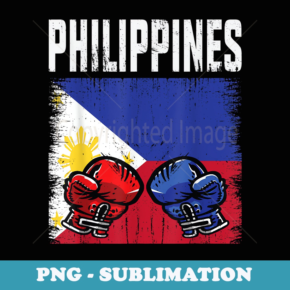 Mens Philippines boxing with gloves and Philippines flag - Unique Sublimation PNG Download