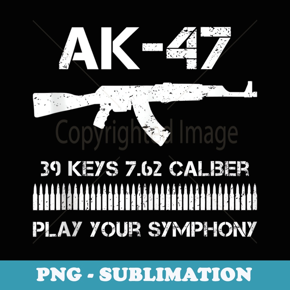 Vintage AK47 Funny Gun Soviet Tactical Rifle AK 47 - Signature Sublimation PNG File
