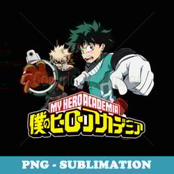 my hero academia bakugo and midoriya fight pose - instant png sublimation download