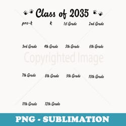 class of 2035 graduation with space for handprints - sublimation png file