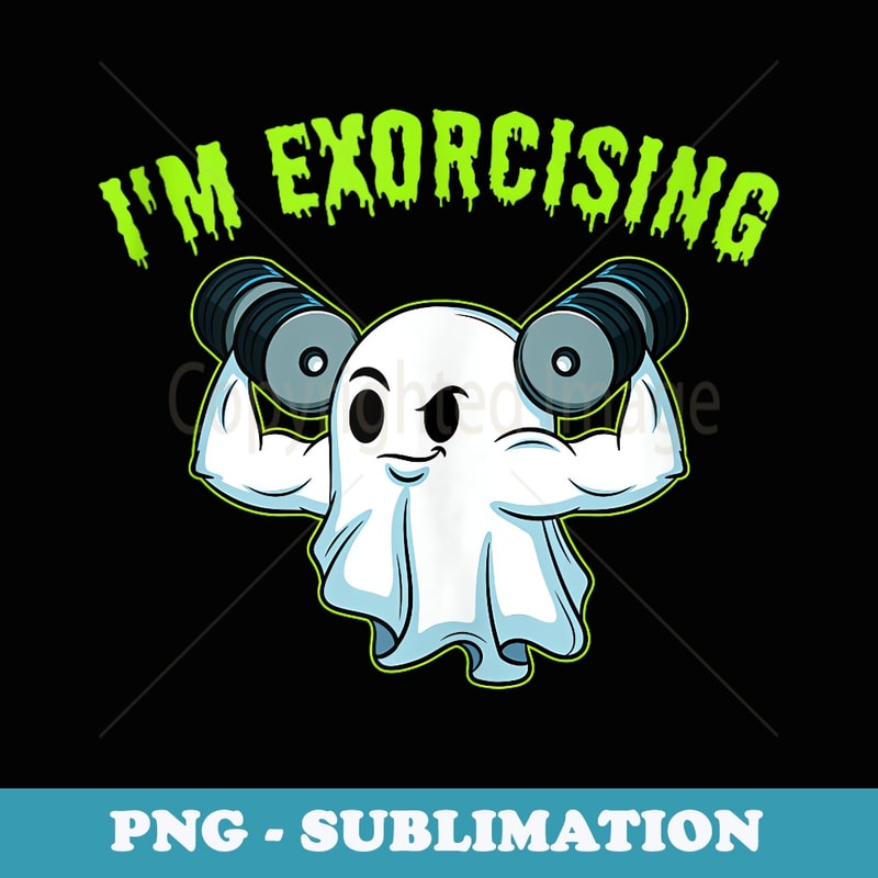 Funny Halloween Gym Workout Ghost Exercise Spooky - Premium PNG Sublimation File
