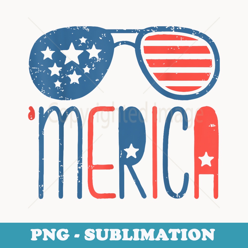 Merica American Flag Aviators Toddler T 4th July - Digital Sublimation Download File