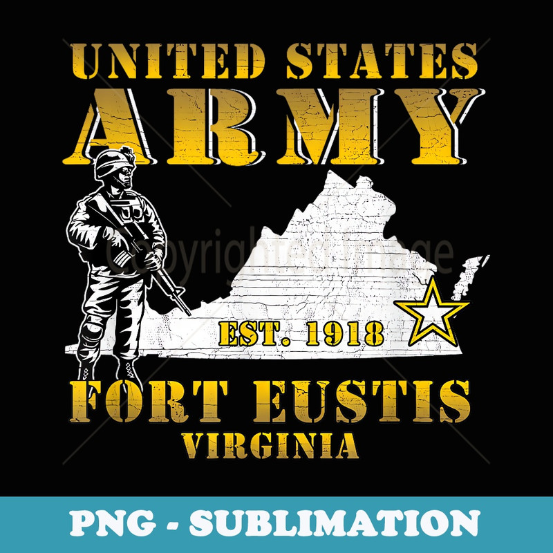 Fort Eustis Virginia VA US Army Base Virginia Map - PNG Transparent Sublimation File