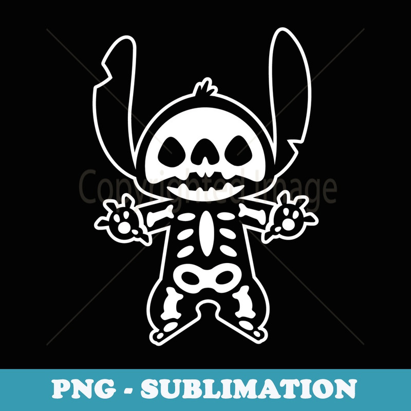 Disney Stitch Halloween Skeleton - Aesthetic Sublimation Digital File