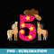 5 Year Old Cowgirl Birthday - PNG Transparent Sublimation Design