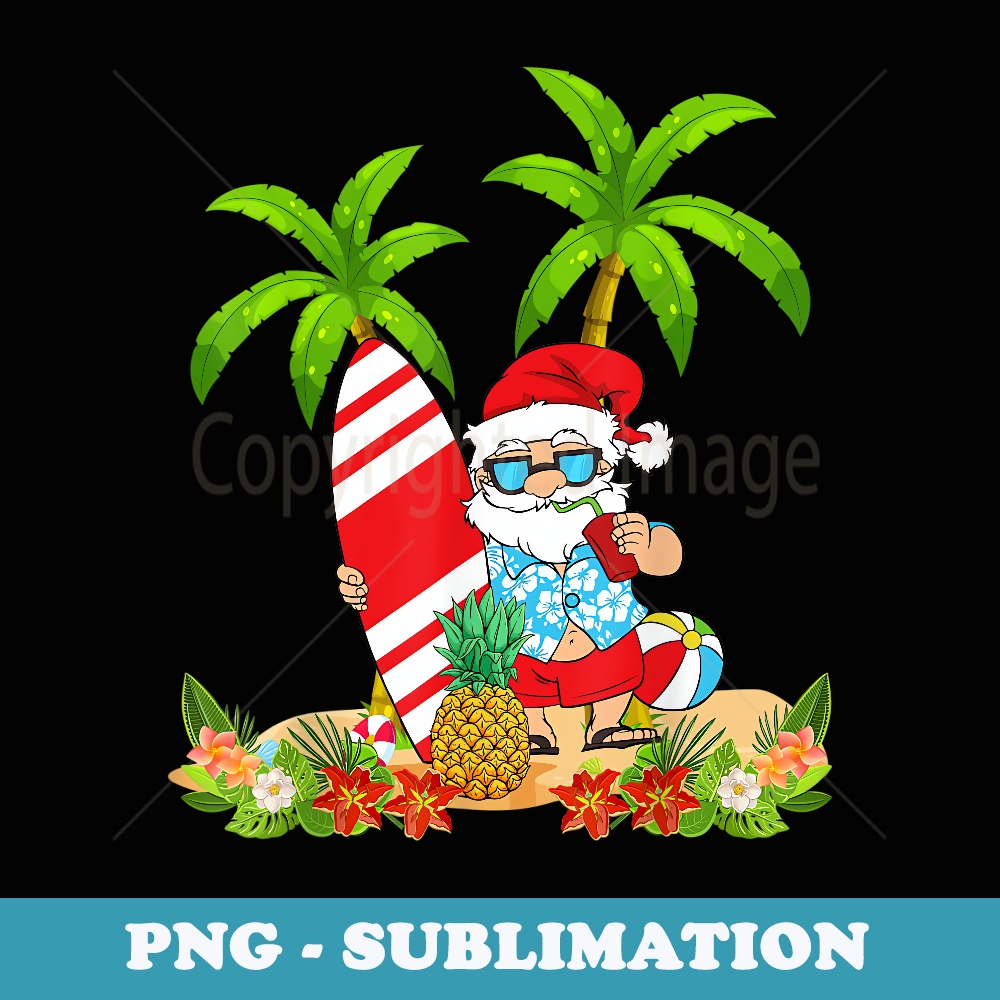 Santa Summer Surfing Christmas In July Beach Vacation - Special Edition Sublimation PNG File