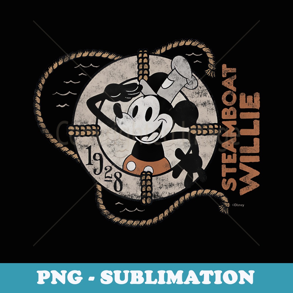 Disney 100 Mickey Mouse Steamboat Willie Distressed D100 - Trendy Sublimation Digital Download