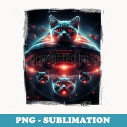 alien cat monster fluffy kitten fantasy spaceship cat - professional sublimation digital download