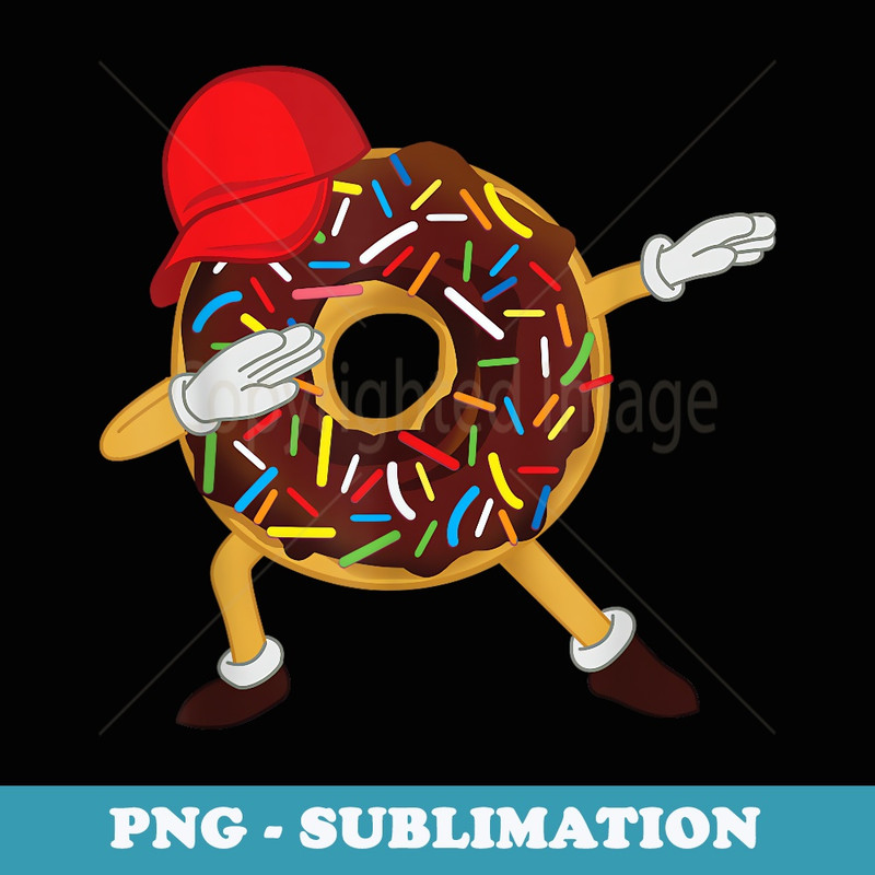 Funny Dabbing Chocolate Sprinkles Donut - Modern Sublimation PNG File