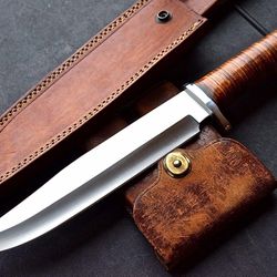 custom handmade d2 tool steel full tang fixed blade hunting survival camping bushcraft classical style bowie knife