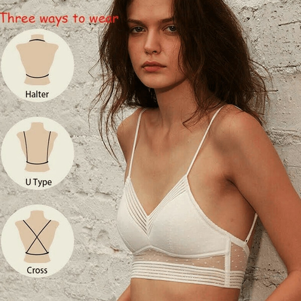 Adjustable backless lace bra for curves