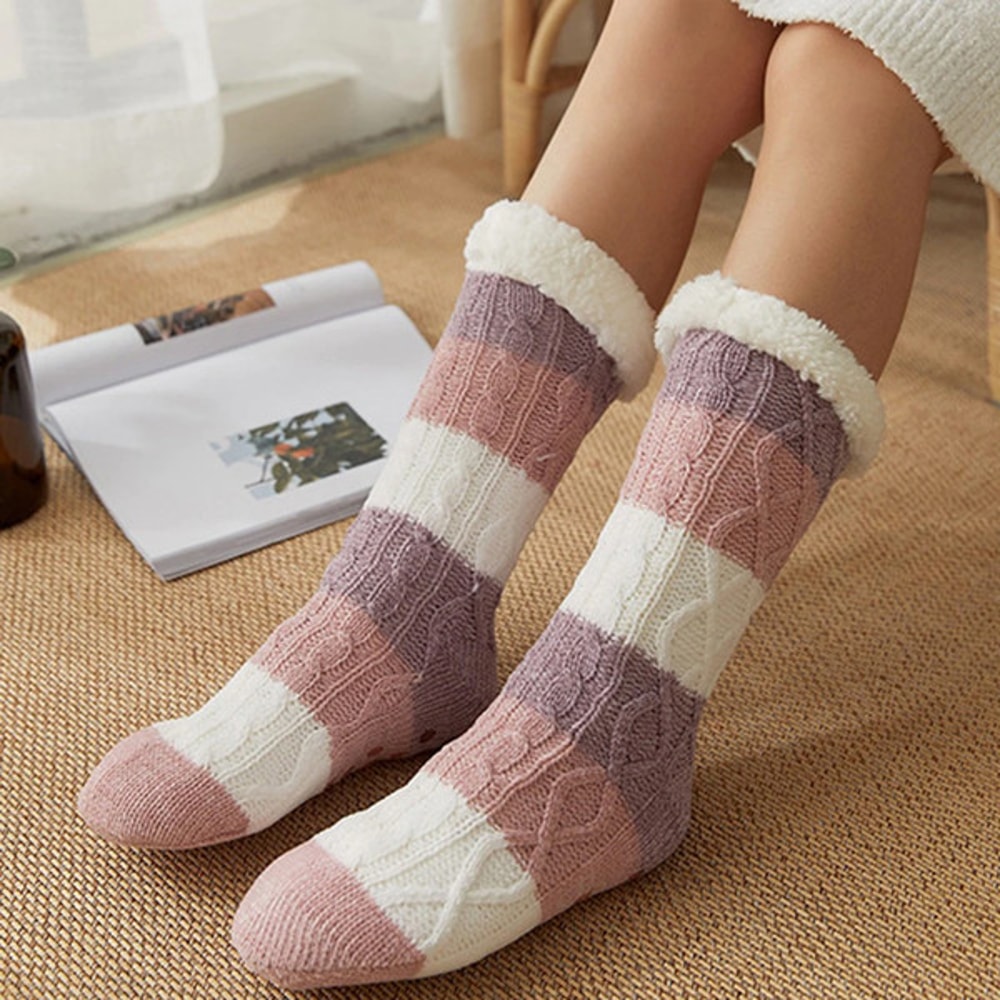 Cozy & Fuzzy Non Skid Sherpa Slipper Socks.jpg