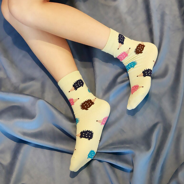 Cute Animal Print Hedgehog Socks (1).jpg