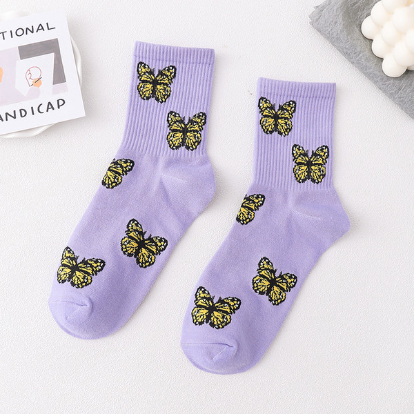 Cute Butterfly Print Crew Socks (7).jpg