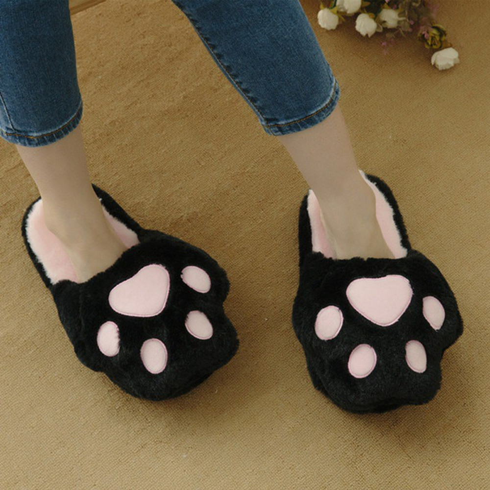 Fluffy Kitty Cat Paws Slippers (2).jpg