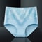 Cotton High Waisted Abdominal Underwear Light Blue