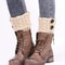 Decorative buttoned boot cuffs for ankle boots