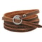 Closeup of mens vintage leather bracelet details