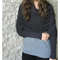 Convertible Scarf Sweater dark grey