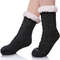 Cozy Sherpa Lined Slipper Socks Black
