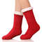 Cozy Sherpa Lined Slipper Socks Red