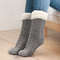Cozy Sherpa Lined Slipper Socks Gray