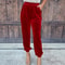 Solid Color Velvet Trousers for Women