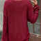 Womens Plus Size Solid Color Round Neck Sweater