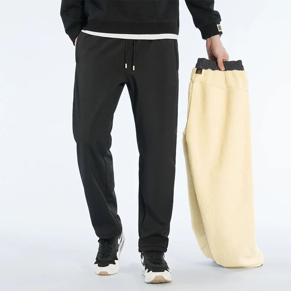Mens Cashmere Joggers Winter Fleece Lined Jogger Pants Warm Thick Casual Sports Pants 0