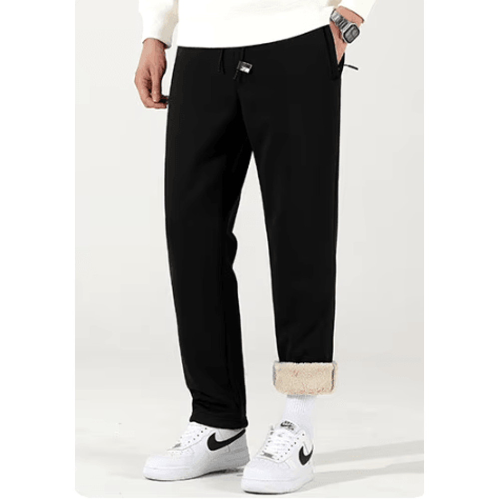Mens Cashmere Joggers Winter Fleece Lined Jogger Pants Warm Thick Casual Sports Pants 3