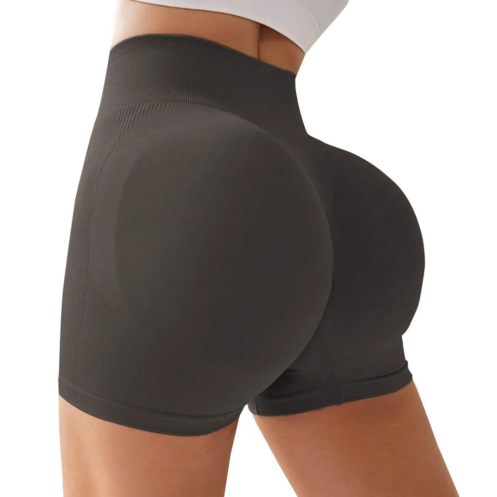 Women High Waist Peach Lift Hip Sports Shorts Tight Yoga Shorts For Summer Gym 9