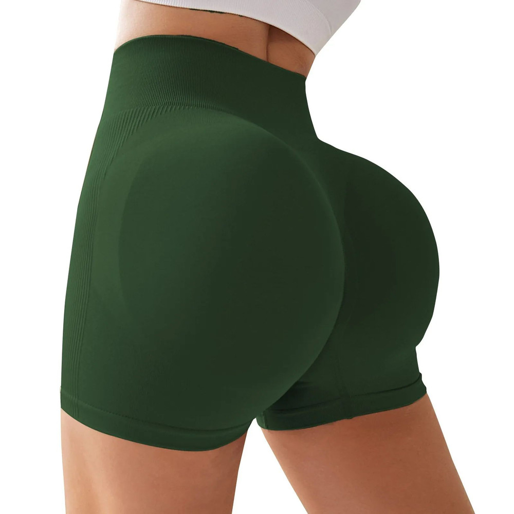 Women High Waist Peach Lift Hip Sports Shorts Tight Yoga Shorts For Summer Gym 10