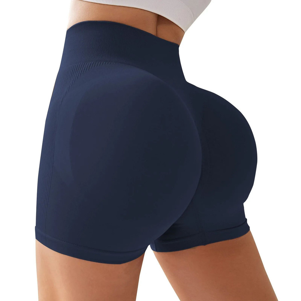 Women High Waist Peach Lift Hip Sports Shorts Tight Yoga Shorts For Summer Gym 12