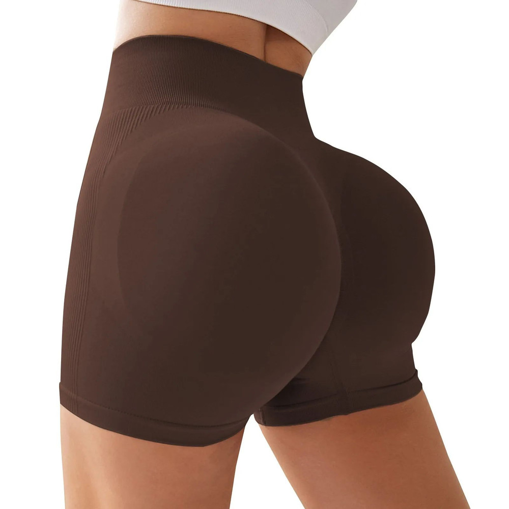 Women High Waist Peach Lift Hip Sports Shorts Tight Yoga Shorts For Summer Gym 13