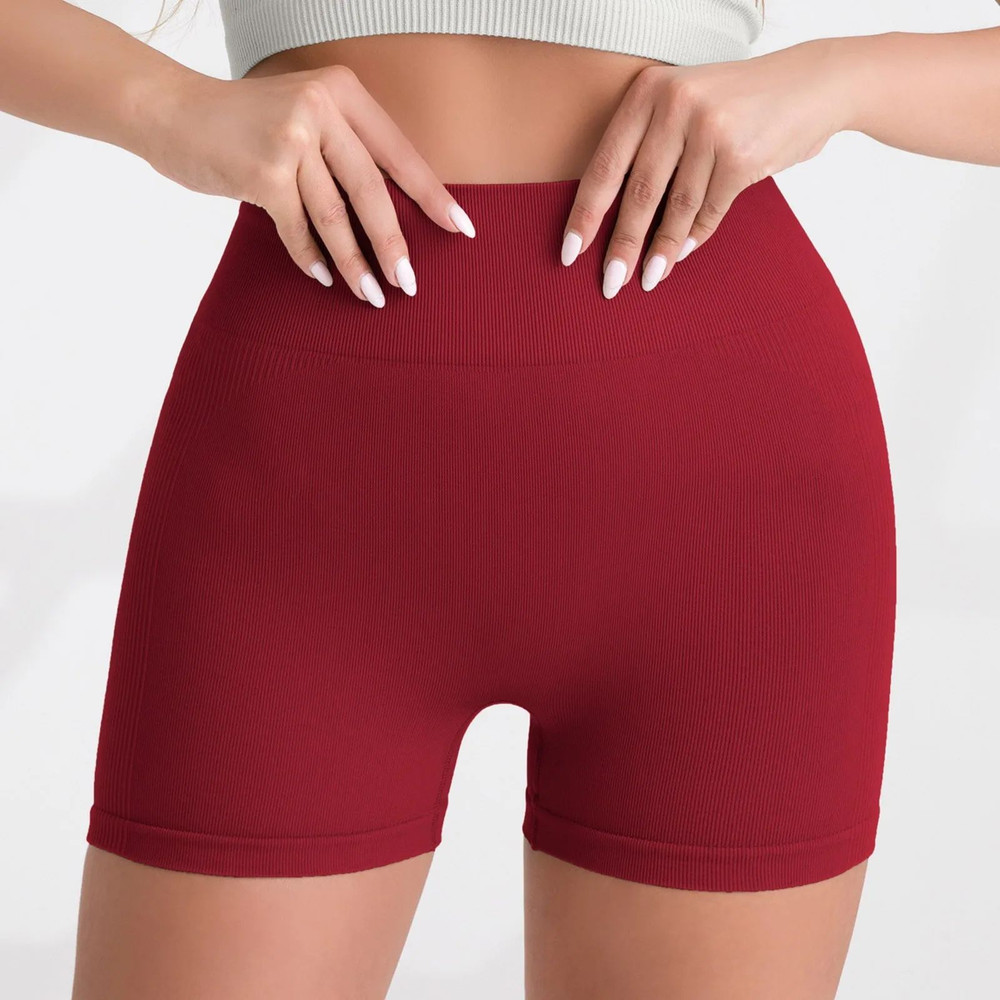 Women High Waist Peach Lift Hip Sports Shorts Tight Yoga Shorts For Summer Gym 4