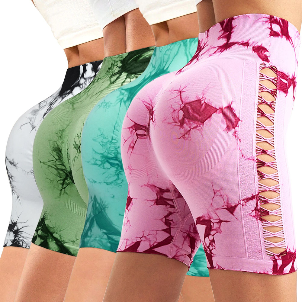 High Waist Tight Cycling Yoga Shorts For Women Gym Running Quick Dry Sports Pants 0