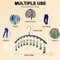 Closet Storage Hanger with Clips Space-Saving Hanging Closet Organizer for Clothes & Accessories