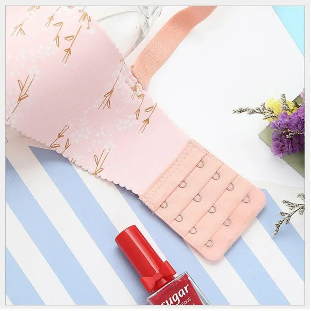 Women Flower Print Seamless Bra Sexy Lingerie Floral Push Up Bras OnePiece Underwear 4