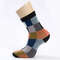 Combed Cotton Mens Compression Dress Socks Colorful Square Pattern 3
