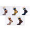Combed Cotton Mens Compression Dress Socks Colorful Square Pattern 7