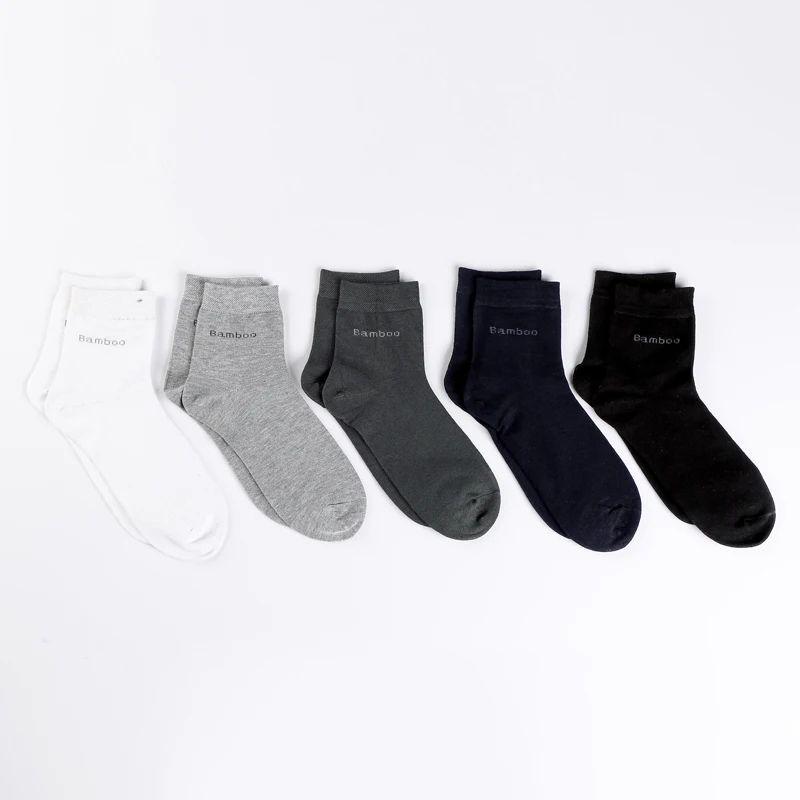 Mens Bamboo Fiber Crew Socks Breathable AntiBacterial Ideal For Business Casual Wear 1
