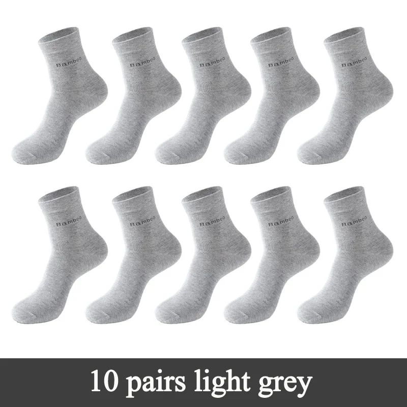 Mens Bamboo Fiber Crew Socks Breathable AntiBacterial Ideal For Business Casual Wear 6