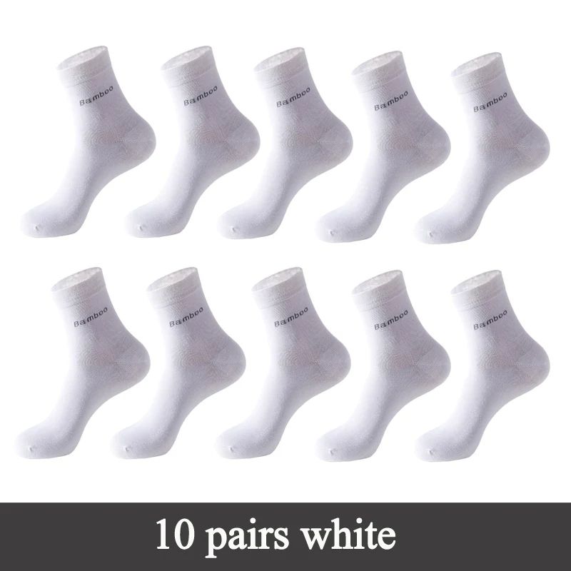 Mens Bamboo Fiber Crew Socks Breathable AntiBacterial Ideal For Business Casual Wear 7