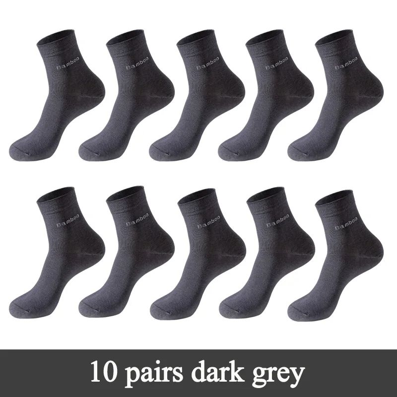 Mens Bamboo Fiber Crew Socks Breathable AntiBacterial Ideal For Business Casual Wear 9