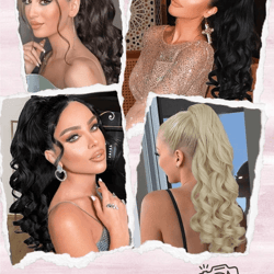 real human hair ponytail extension, thick claw clip hairpiece for instant volume