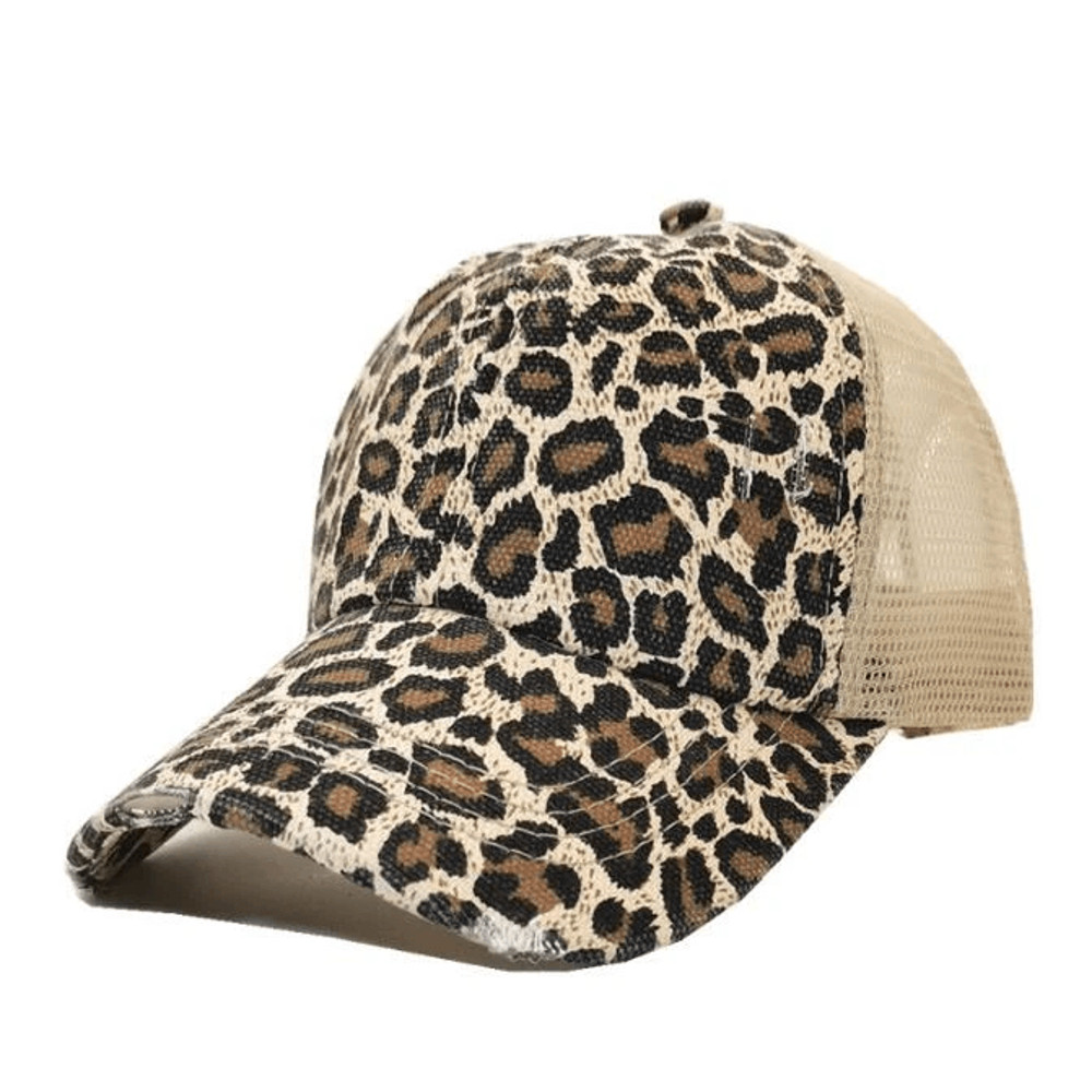 Plain Adjustable Mesh Back Ponytail Baseball Cap Polo Style Cotton Distressed Mesh Caps 6