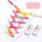 Elastic Laces Sneakers Flats with Cross Buckle, No Tie Shoelaces for Adults Kids, Fashion Glitter Rubber Shoelace Shoe