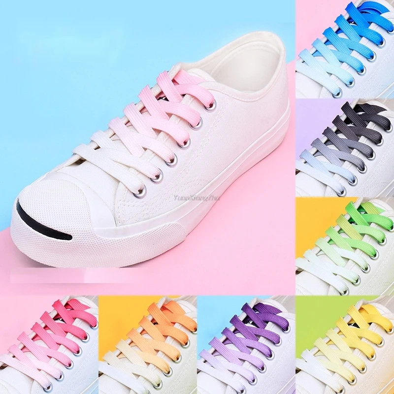 Gradient Shoelaces for Sneakers, Colorful Flat Shoe Laces for Casual Canvas Shoes, Sports Shoes, Trainers & Streetwear