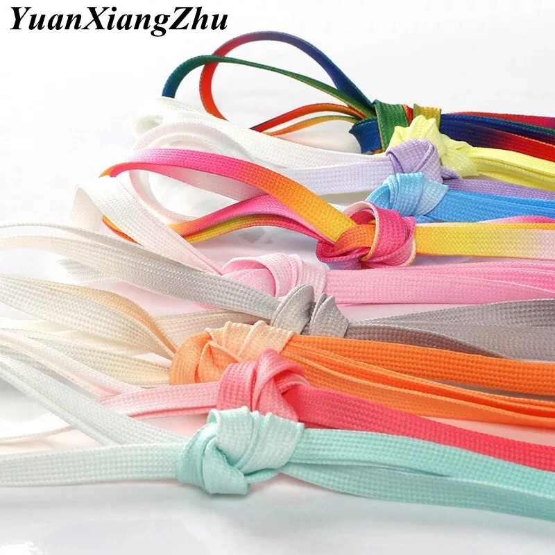 Gradient Shoelaces for Sneakers, Colorful Flat Shoe Laces for Casual Canvas Shoes, Sports Shoes, Trainers & Streetwear